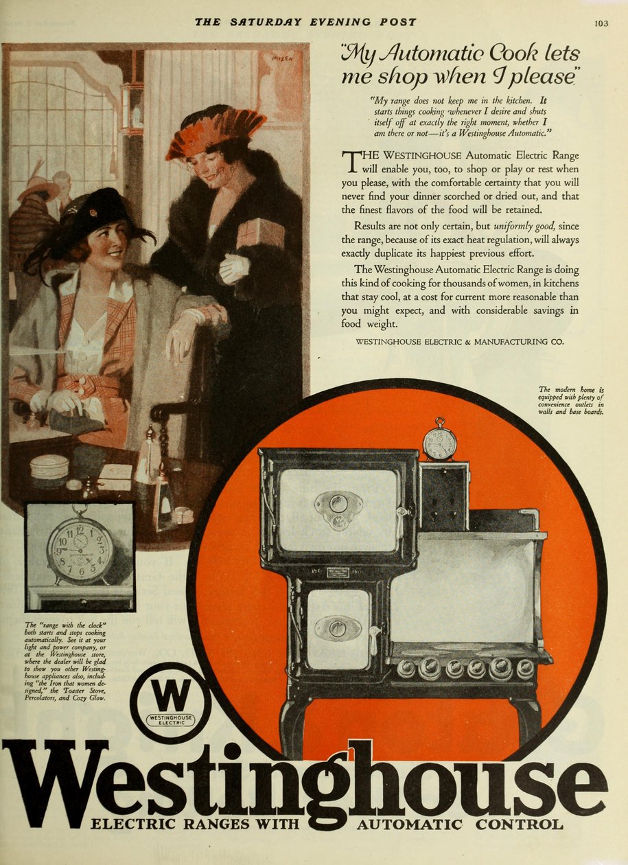 Westinghouse Electric Company, Werbung aus The Saturday Evening Post, ca. 1920-1925 von Unbekannt