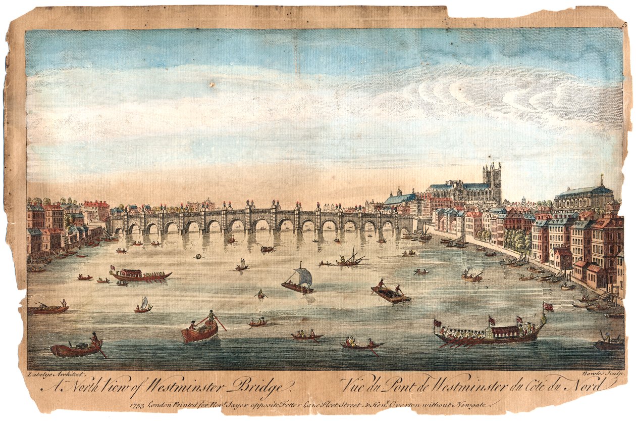 Westminster Bridge, London, 1753 von Unbekannt