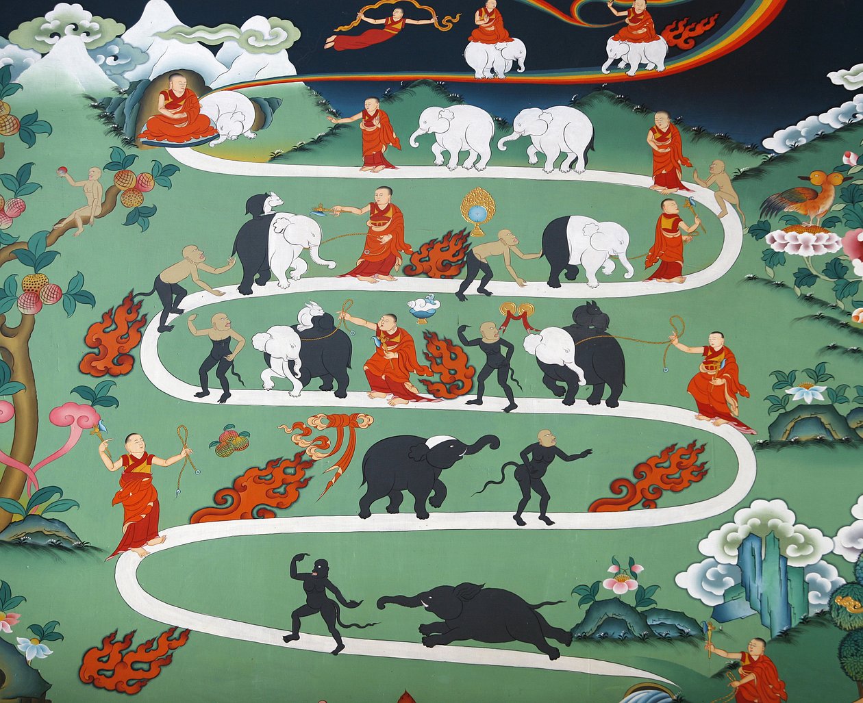 Weißer Elefantenschwanz im Kopan-Kloster, Kathmandu, Nepal von Unbekannt