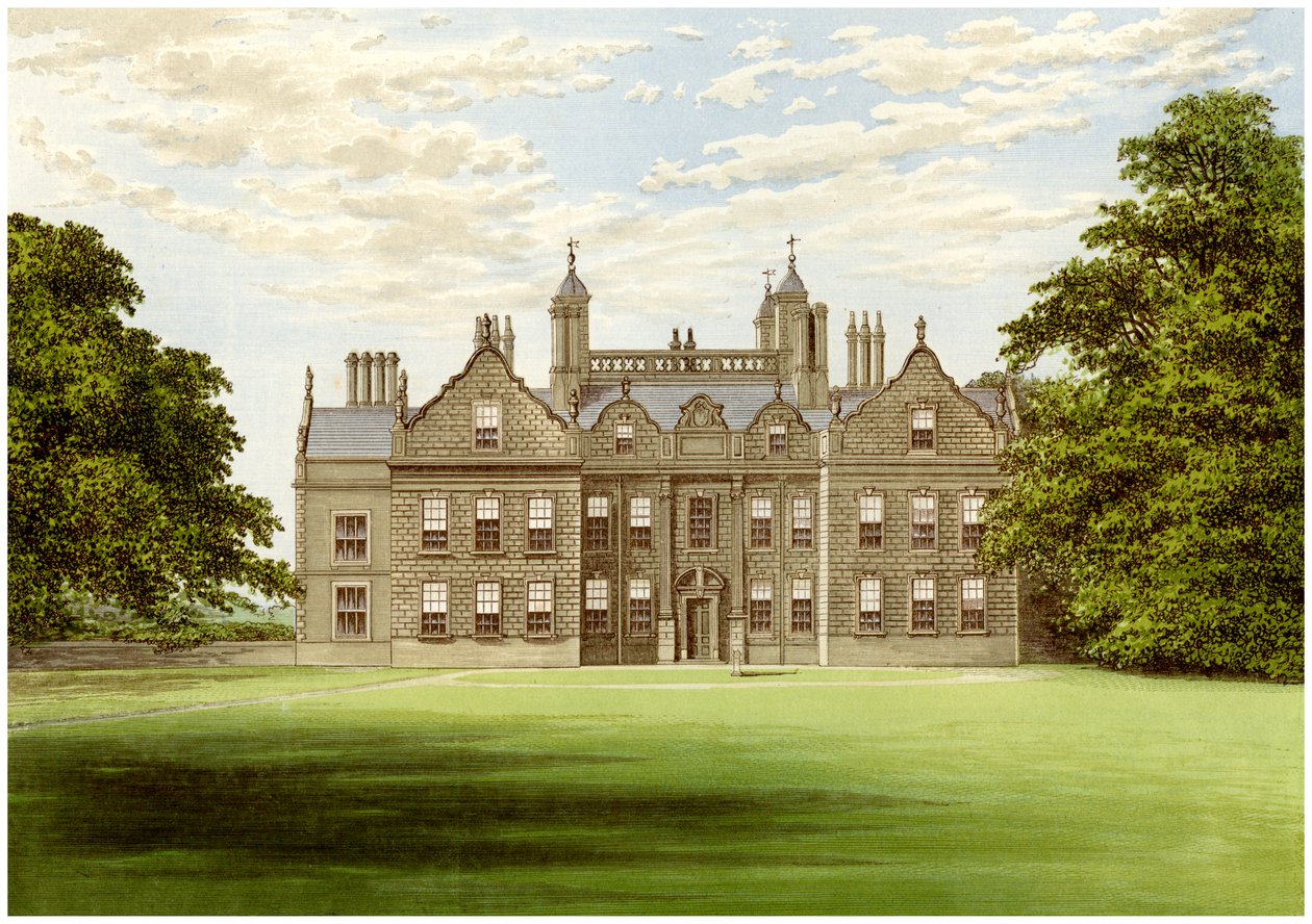 Willesley Hall, Derbyshire, Residenz des Earl of Loudoun, um 1880 von Unbekannt