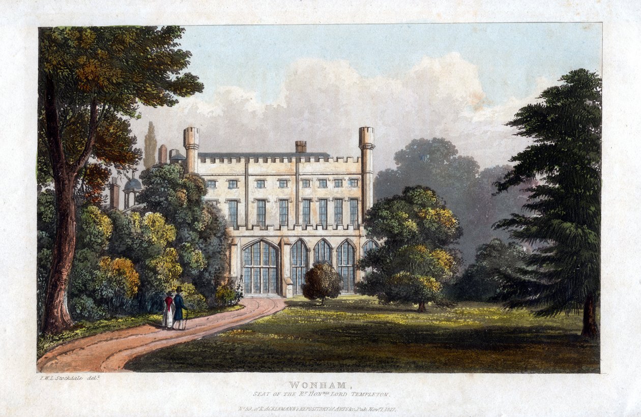 Wonham, Surrey, Sitz von Lord Templeton, ca. 1827 von Unbekannt