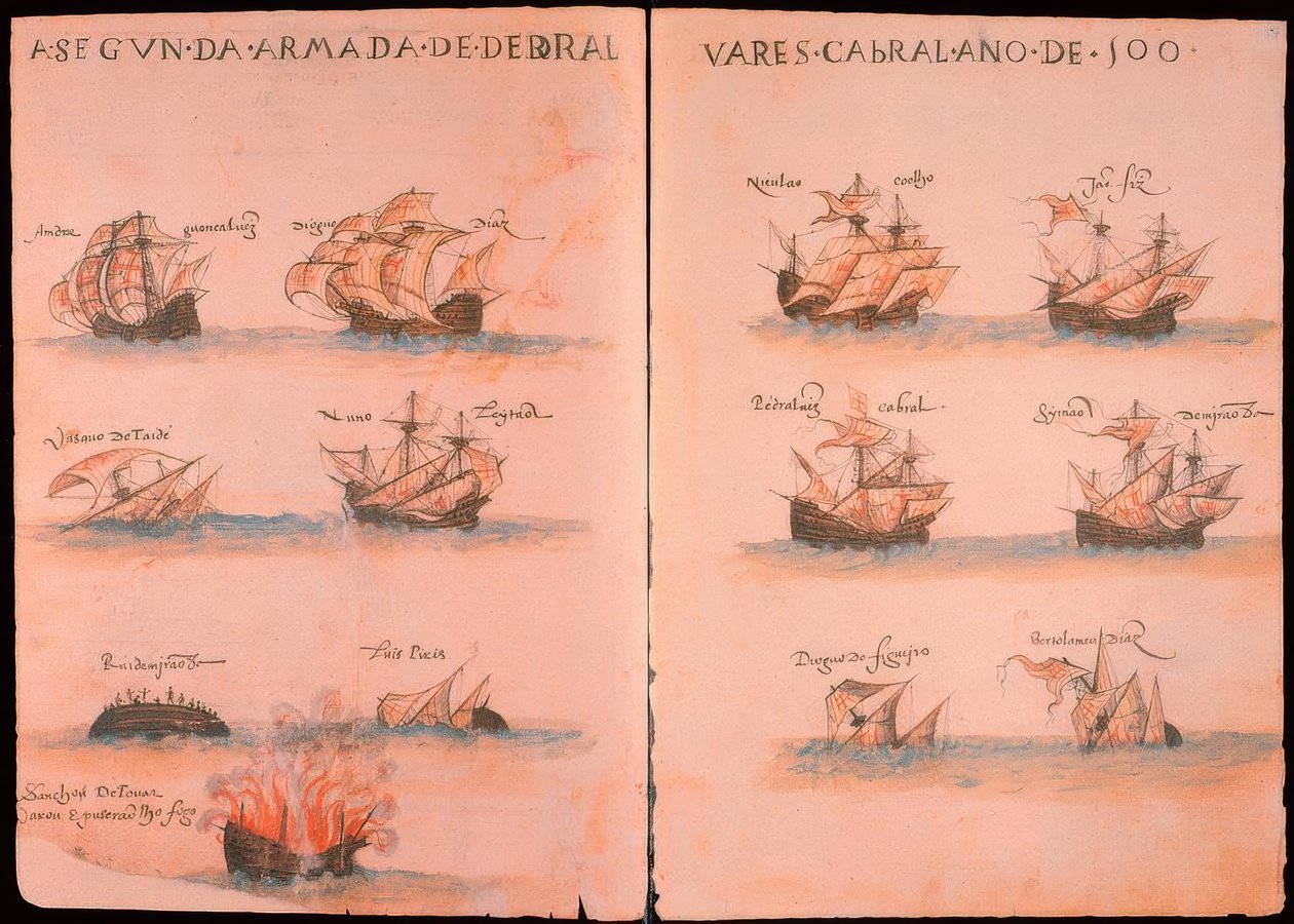 Portugiesische Flotte unter Cabral 1500 von Unbekannt