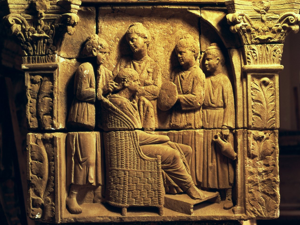 Basrelief eines Friseurs, römisch, um 2. Jahrhundert von Unbekannt Unbekannt