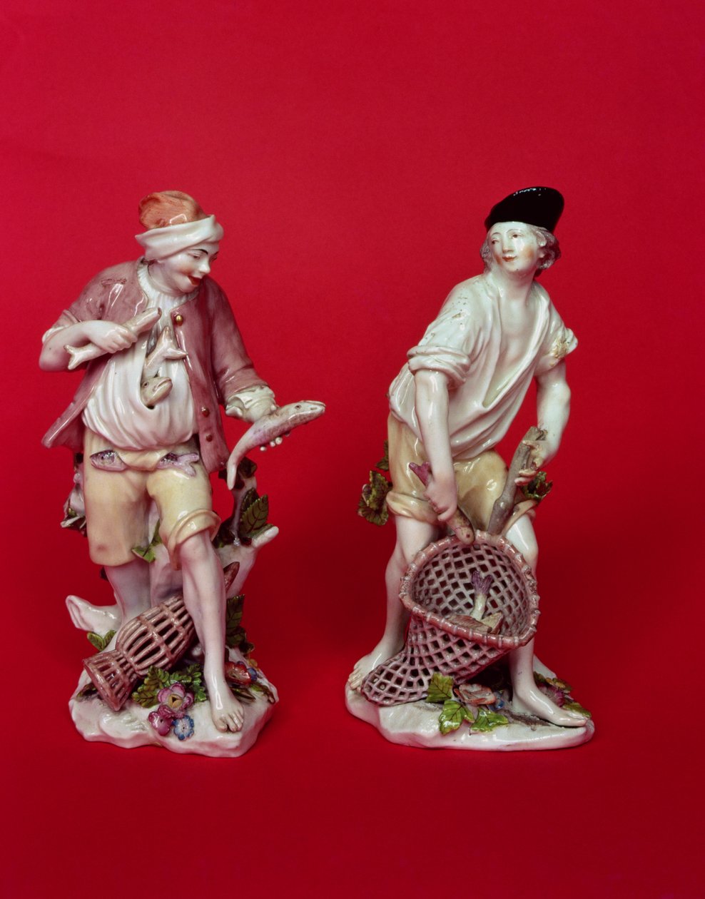 Chelsea-Figuren betrunkener Fischer nach Meissener Originalen, um 1755 von Unbekannt Unbekannt