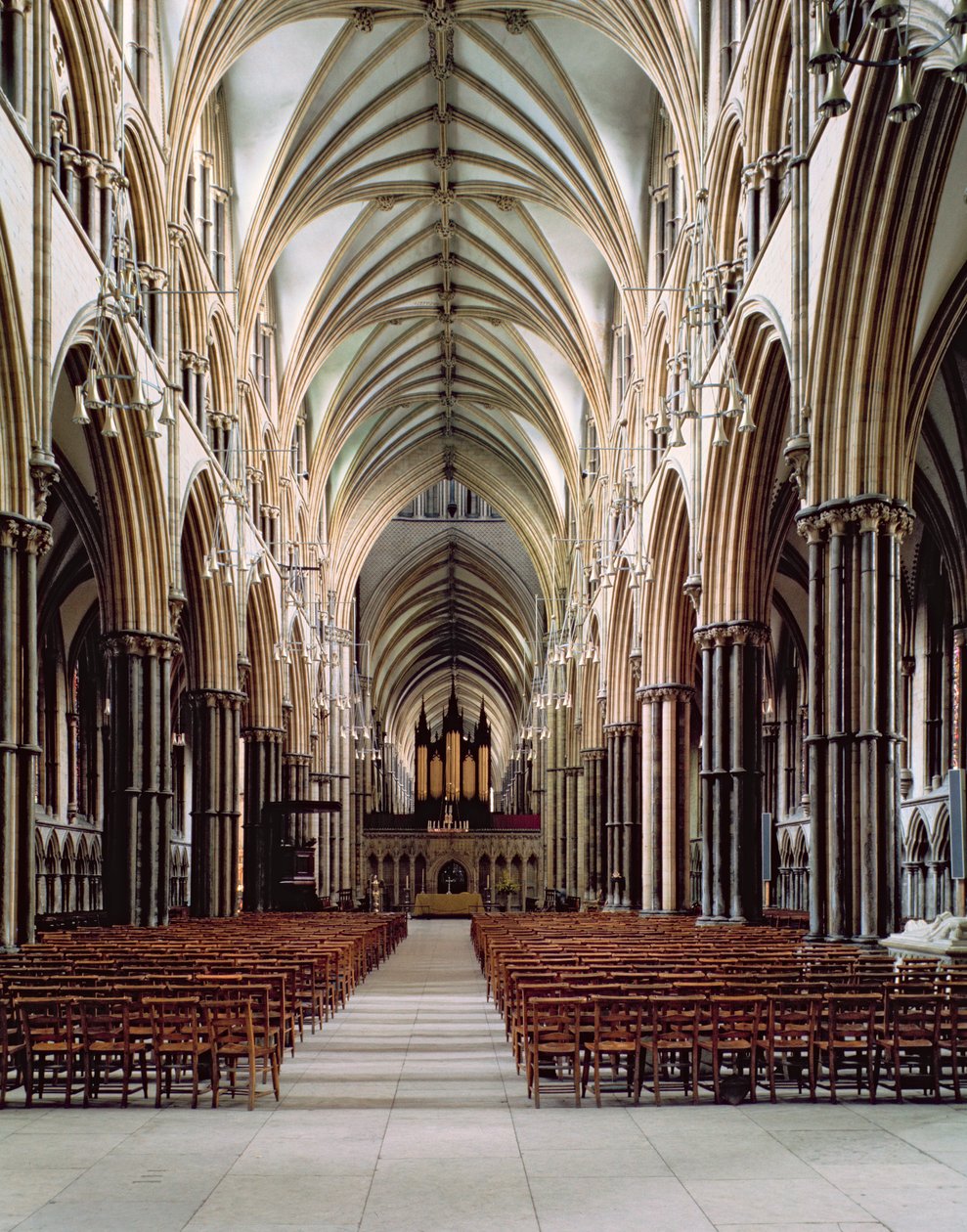 Lincoln Kathedrale, 1185-1311, Ansicht des Kirchenschiffs, gebaut 1215-55, Lincolnshire, UK von Unbekannt Unbekannt
