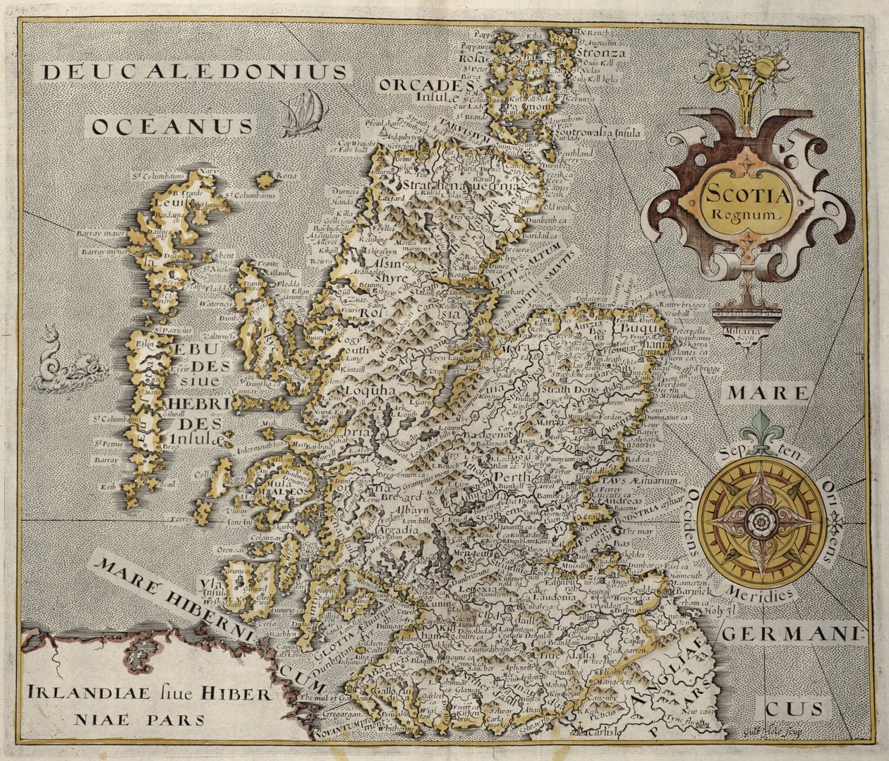 Karte des Königreichs Schottland, 17. Jahrhundert Scotia Regnum von Unbekannt Unbekannt