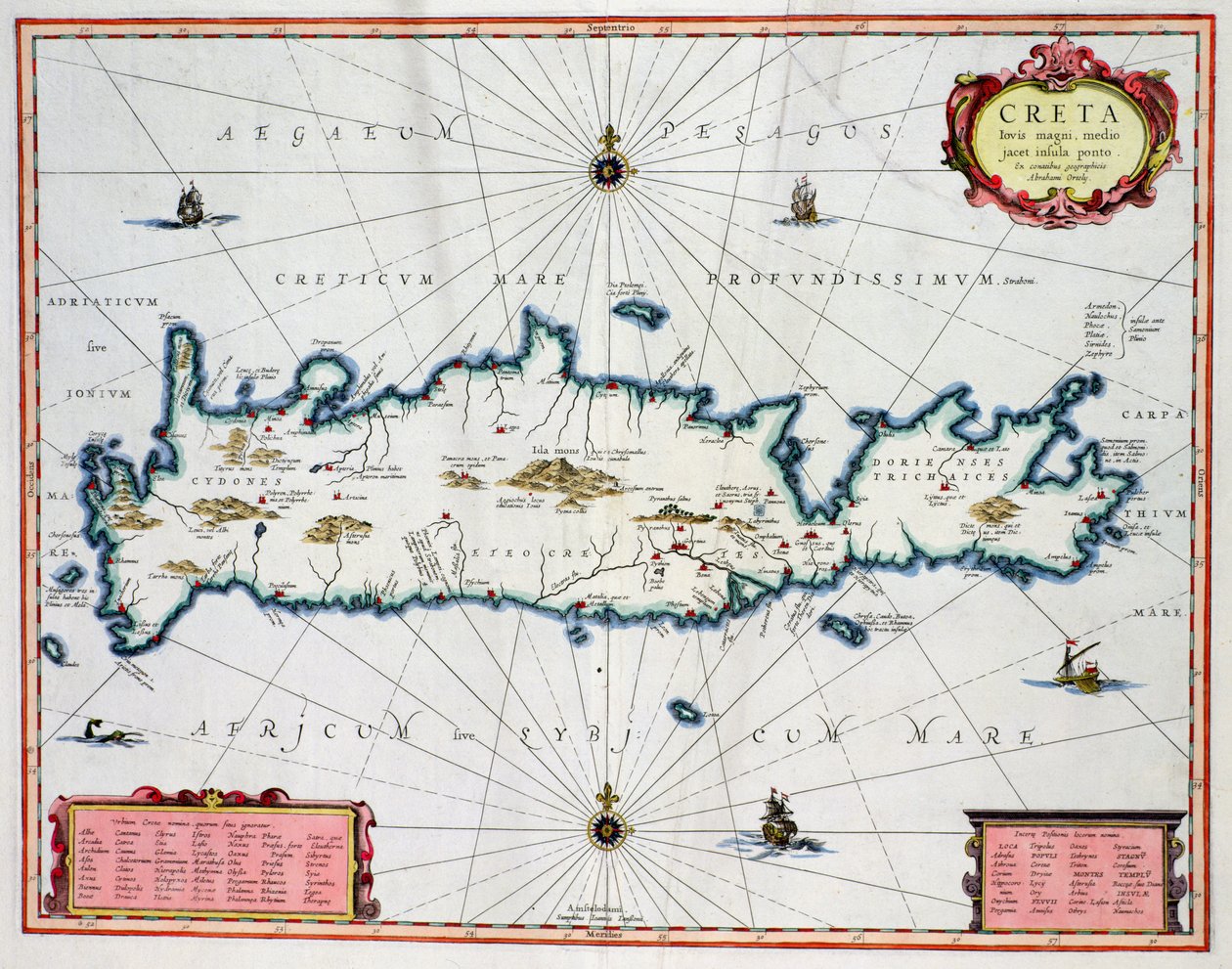 Karte der Insel Kreta, ca. 1570, von Abraham Ortelius (1527-98) von Unbekannt Unbekannt