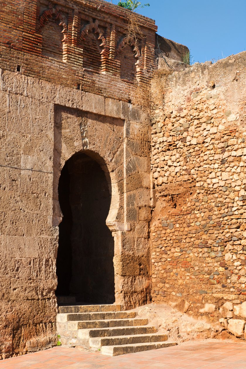 Niebla, Provinz Huelva, Andalusien, Südspanien. Puerta del Buey oder Tor des Ochsen, eines der Eingänge durch die Mauern in die Stadt. von Unbekannt Unbekannt