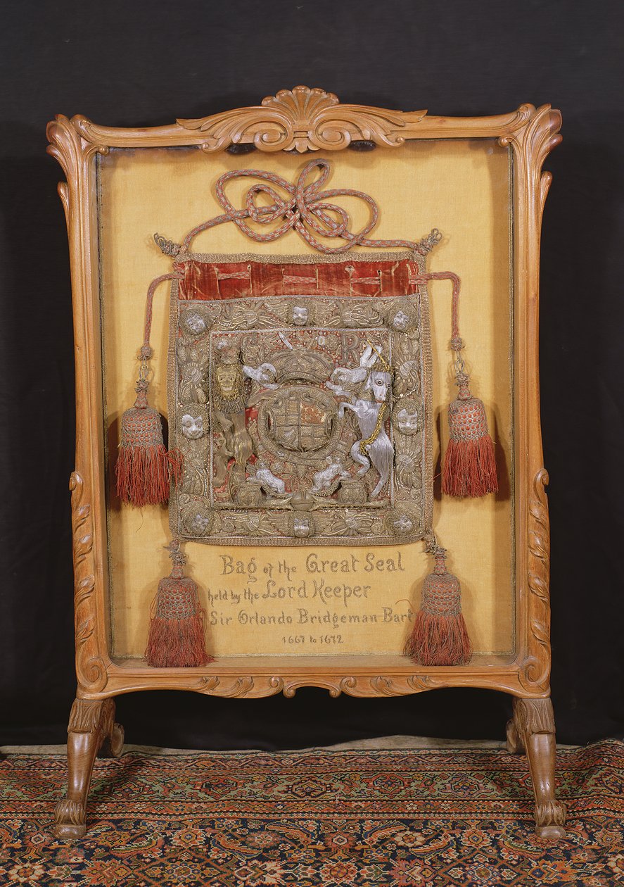 Der Beutel des Großen Siegels, gehalten vom Lord Keeper, Sir Orlando Bridgeman (1667-72) von Unbekannt Unbekannt