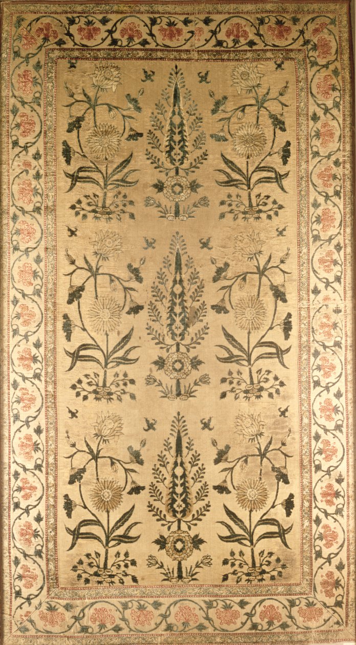 Samtbodenbelag, Moghul, Shah Jahan Periode, 1628-58 von Unbekannt Unbekannt