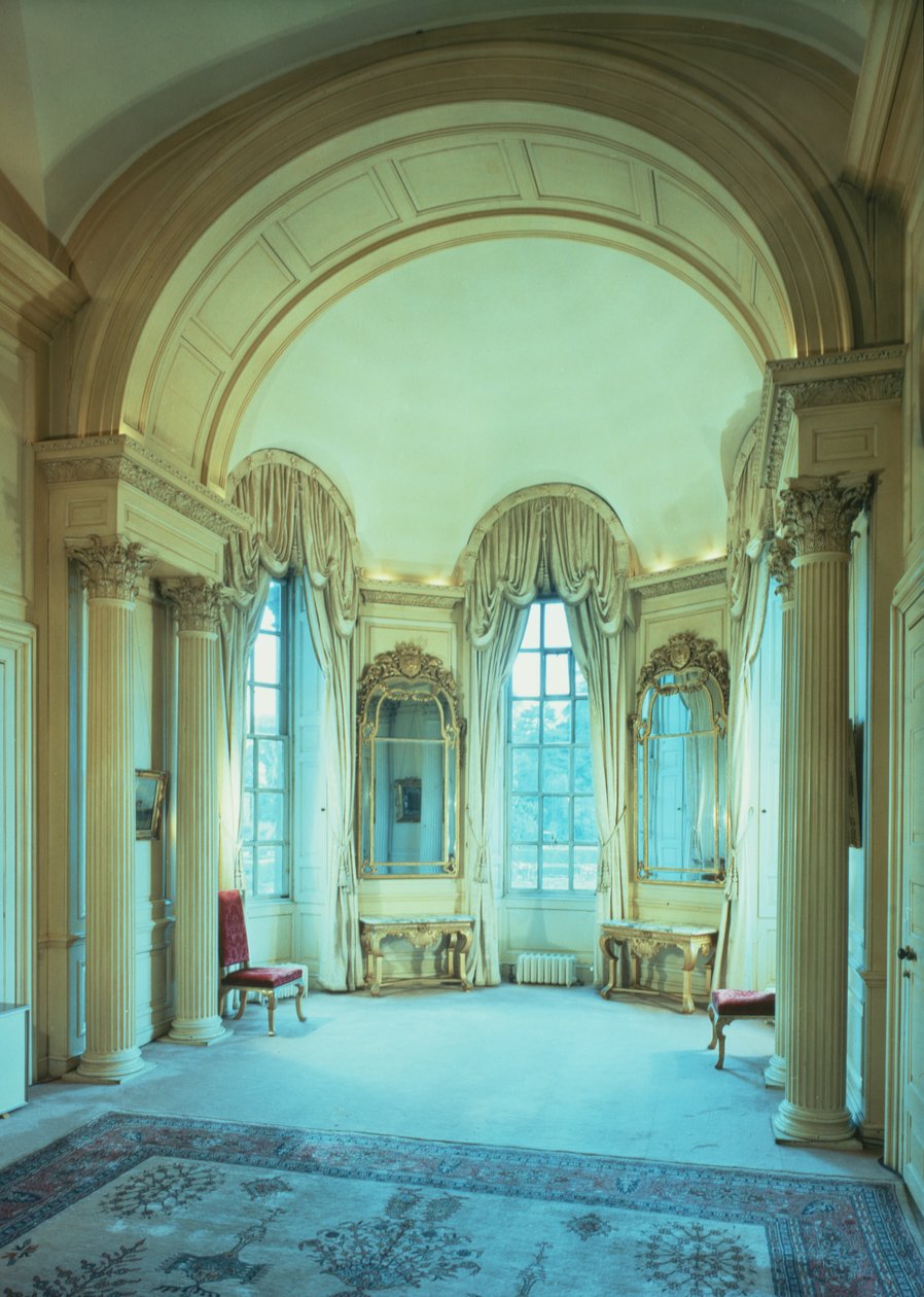 Ansicht des Bogenfensterzimmers, Blenheim Palace, Oxfordshire von Unbekannt Unbekannt