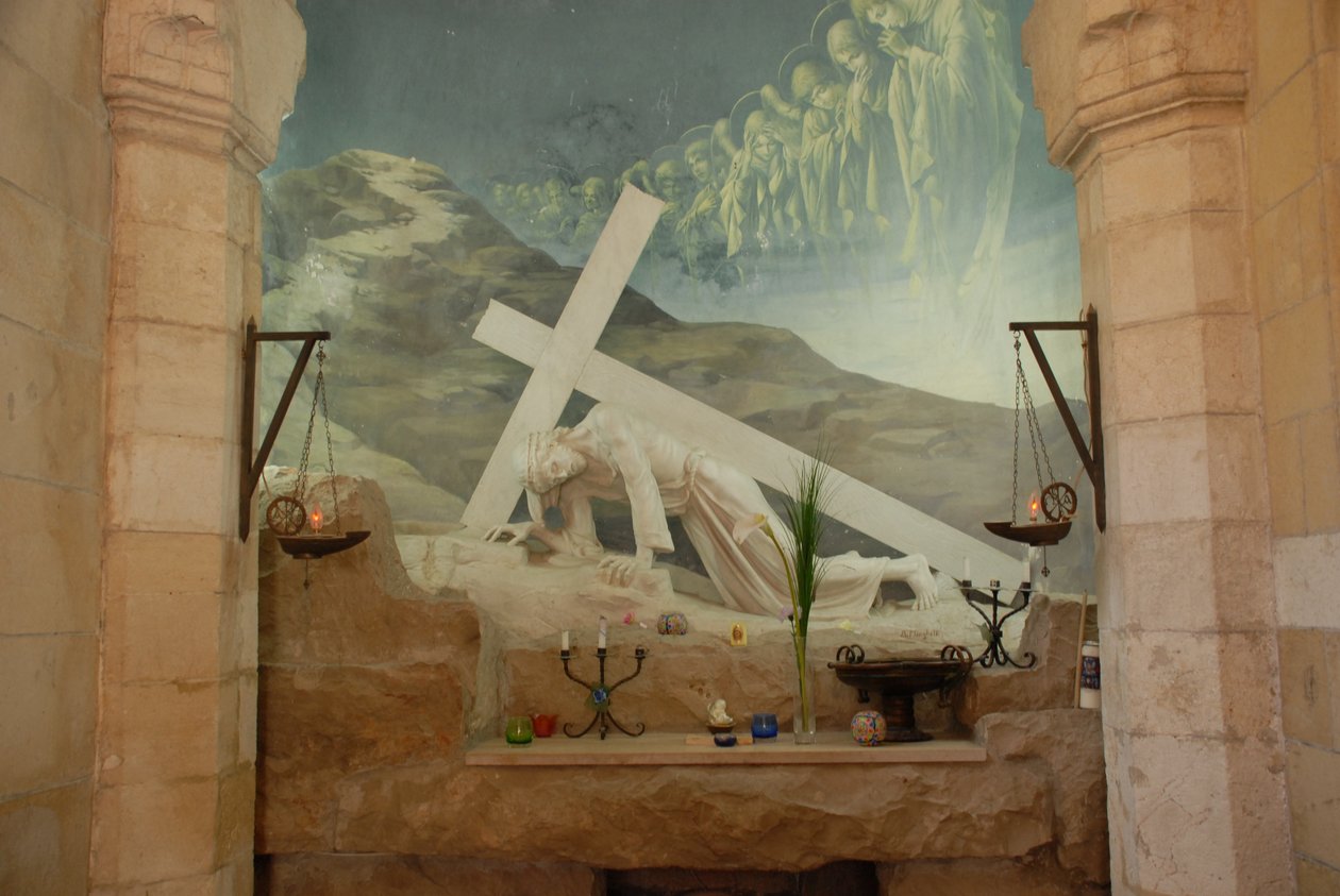 Christus mit Kreuz, Via Dolorosa, Jerusalem, Israel von Unbekannt Unbekannt