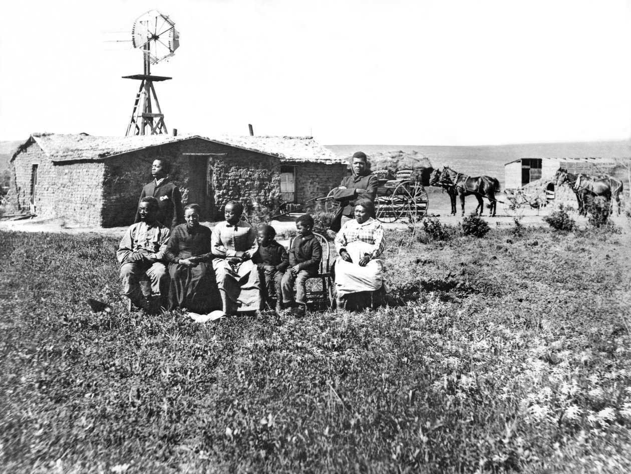 Pionierfamilienporträt, Custer County, Nebraska, 1888 von Unbekannt Unbekannt