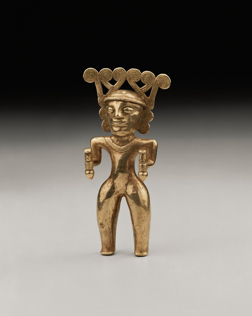 Seltene internationale Goldfigur eines Schamanen, wahrscheinlich aus Panama oder Costa Rica, ca. 500-1000 von Unbekannt