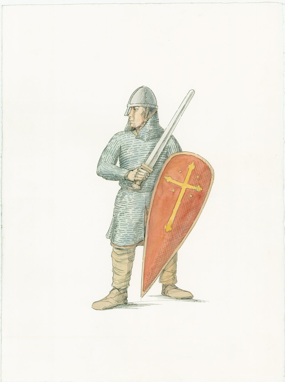 Eine Rekonstruktionsillustration, die einen normannischen Ritter um 1066 zeigt von Unbekannter Künstler