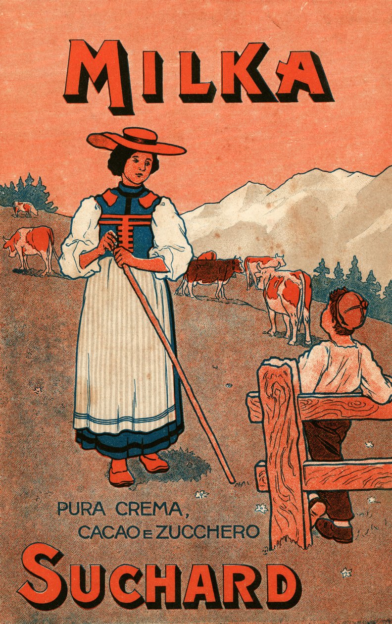 Werbung für die Schokoladencreme Milka de Suchard, Anfang 20. Jahrhundert (Plakat) von Unbekannter Künstler