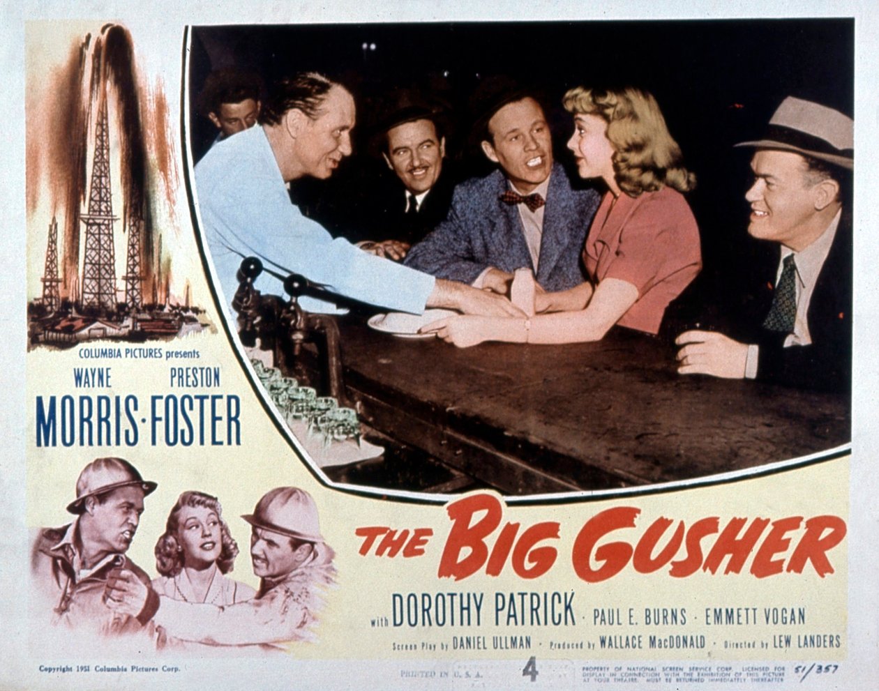 Filmplakat The Big Gusher von Lew Landers mit Wayne Morris und Preston Foster 1951 von Unbekannt