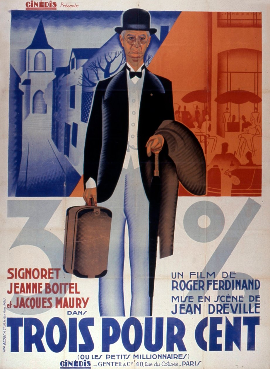 Filmplakat Trois pour cent von Jean Dréville 1933 von Unbekannt