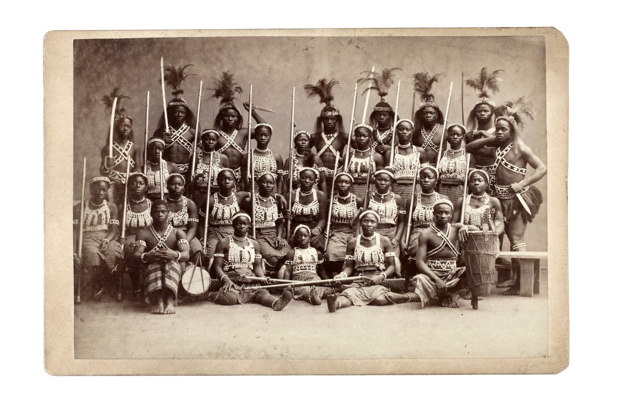 Ashanti Gruppe Vortrag, Deutschland 1890er Jahre (s/w Foto) von Unbekannt