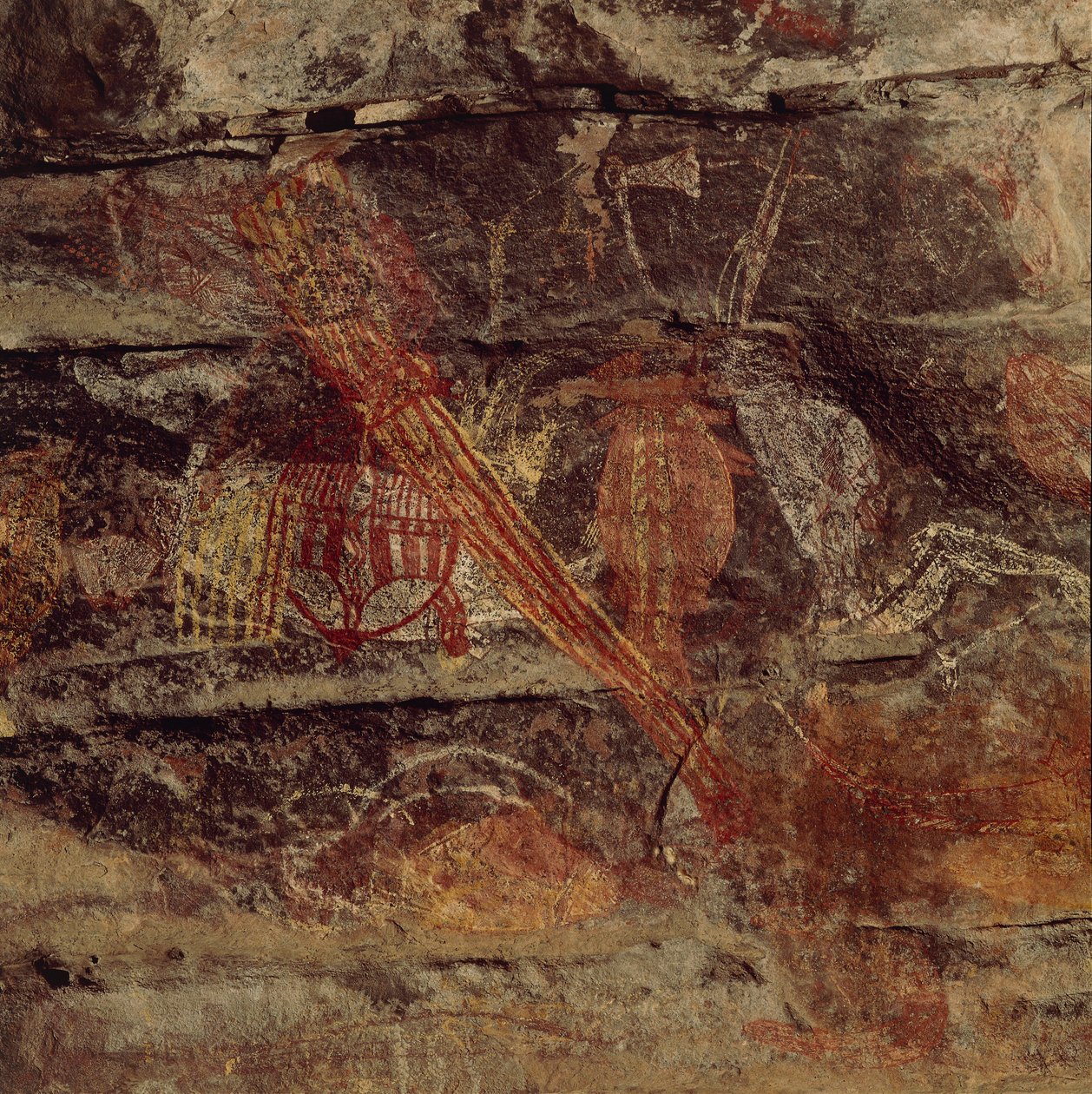 Australien, Northern Territory, Arnhem Land, Kakadu-Nationalpark, Obiri Rock, Aborigine-Felsmalereien von Benjamin Baud