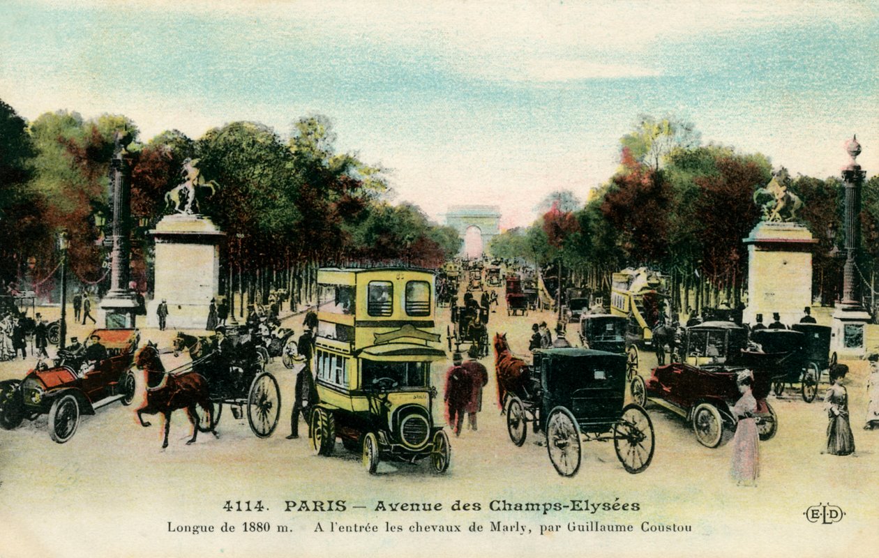 Avenue des Champs-Élysées, Paris, ca. 1900 von Unbekannter Künstler