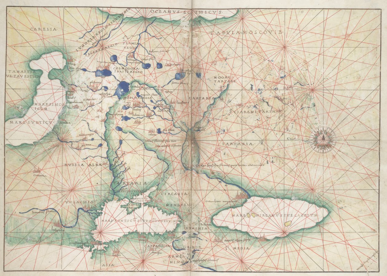 Portolan-Atlas von Battista Agnese (Italien ca. 1550) von Unbekannter Künstler