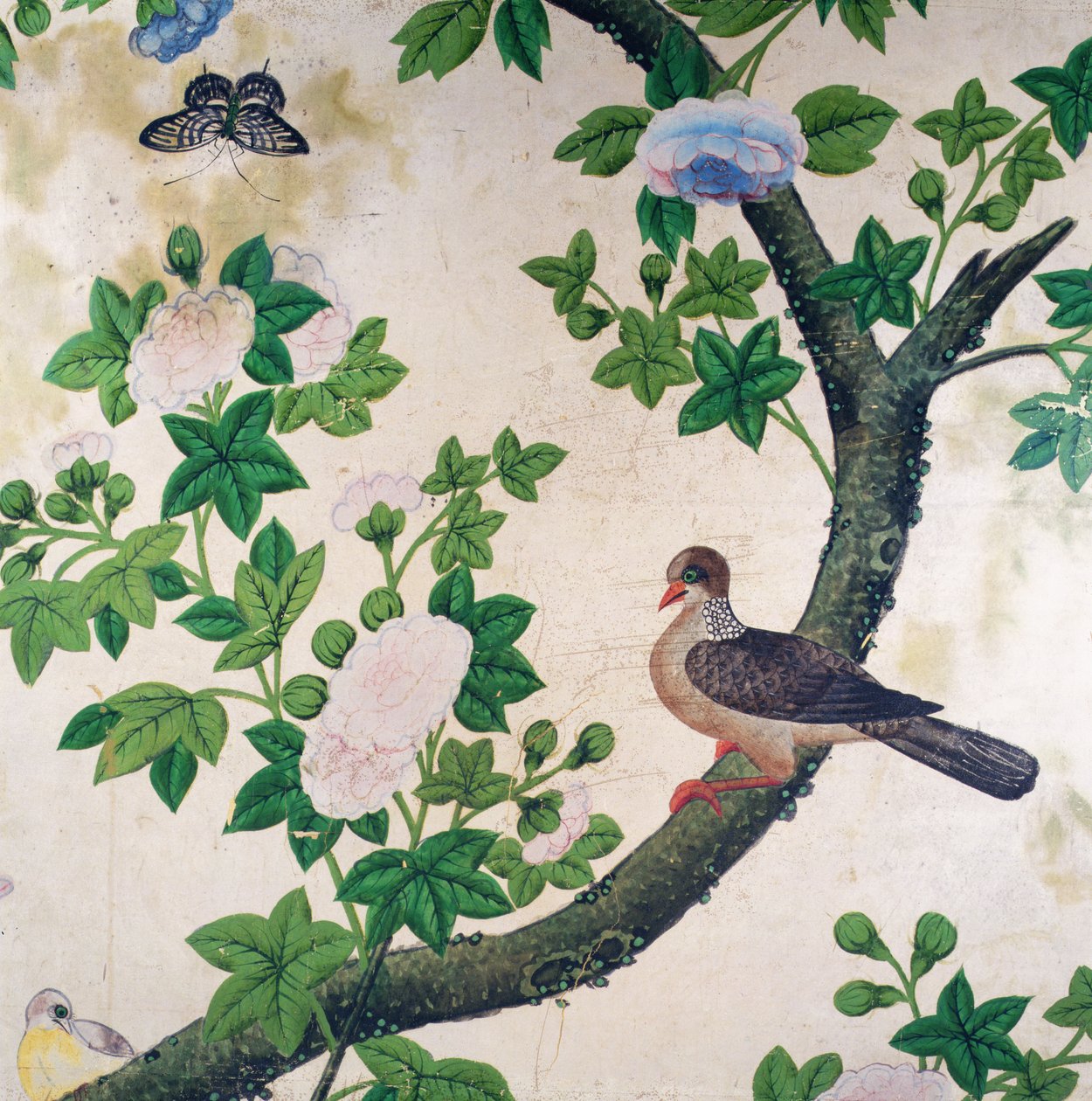 Vogel-Tapete, ca. 1840 von Unbekannter Künstler