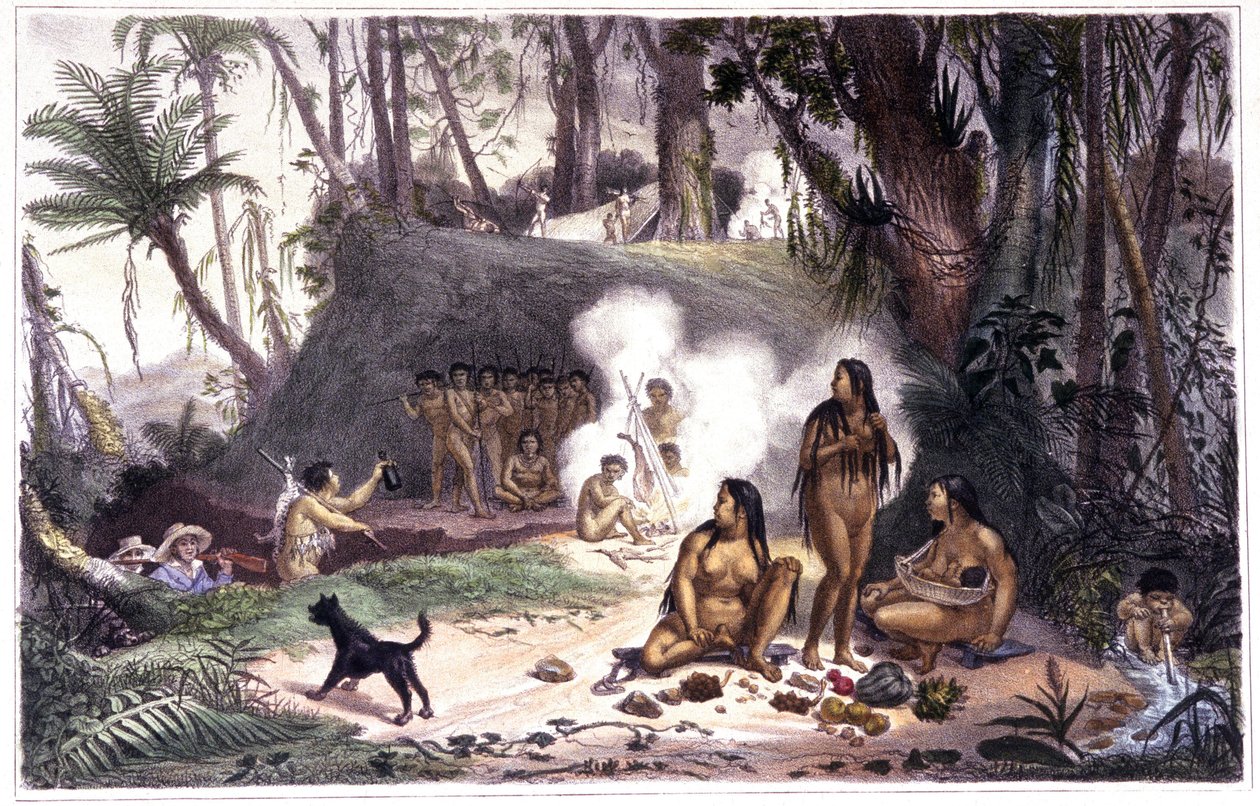 Brasilien. Cabocle-Indianerlager in Cantagallo von Unbekannter Künstler
