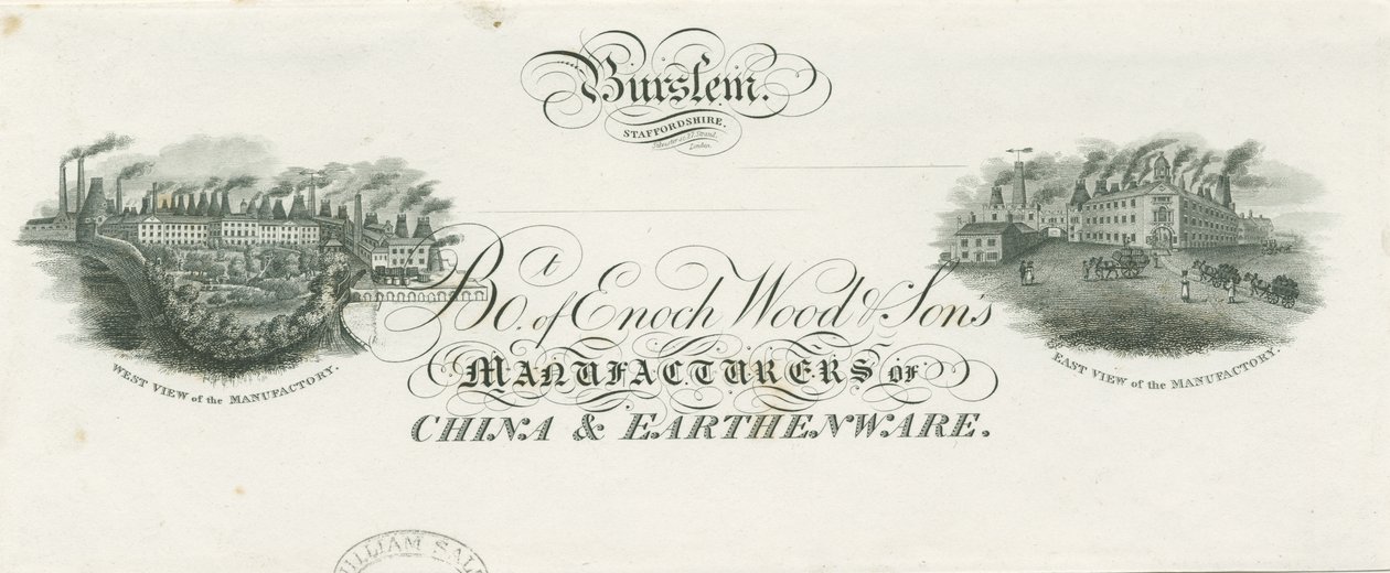 Burslem - Briefkopf von Enoch Wood & Sons von Unbekannt