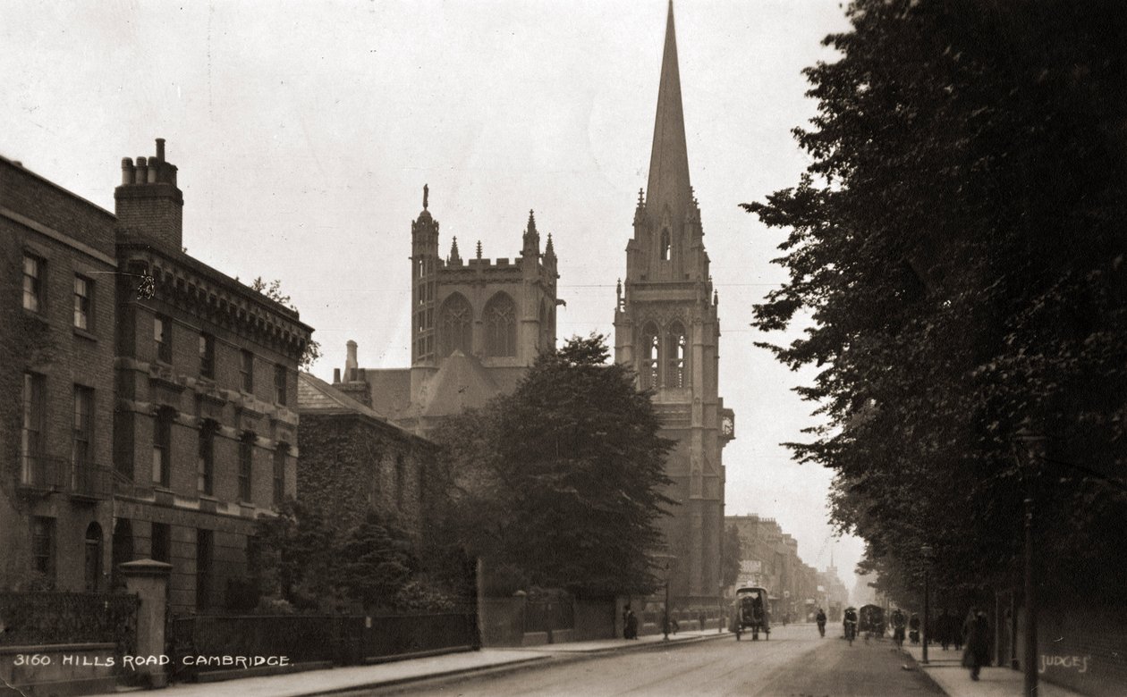 Cambridge - Hills Road Anfang der 1900er Jahre (Postkarte) von Unbekannter Künstler