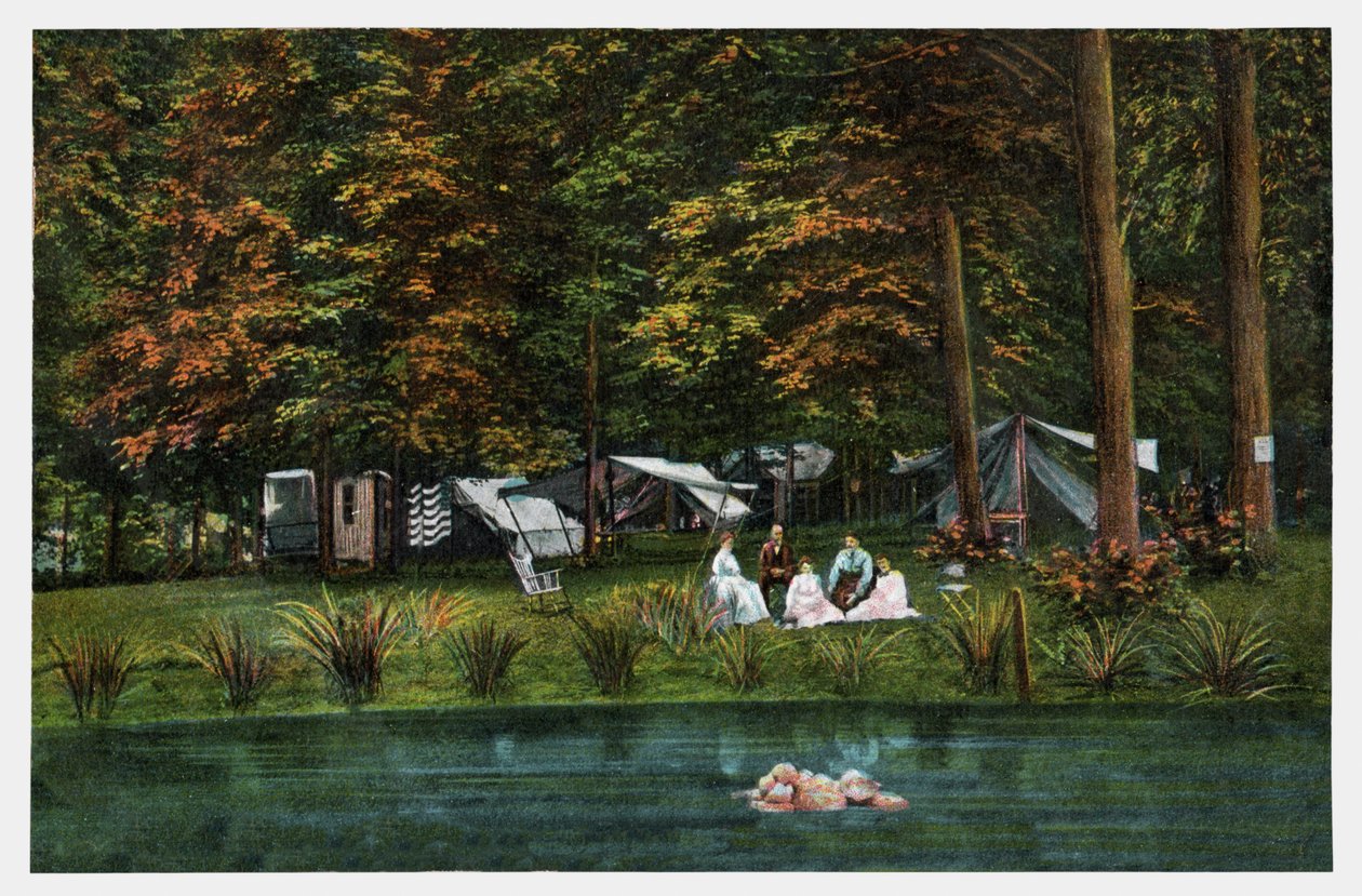 Camping in den USA, ca. 1910 von Unbekannter Künstler