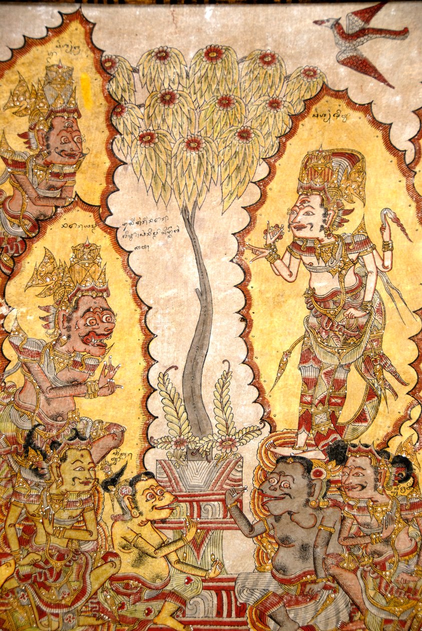 Deckenmalereien im Königspalast; Götter und Dämonen; Kerta Gosa; Taman Gili Palast; Klungkung; Semarapura; Bali; Indonesien; Südostasien; Asien von Unbekannt