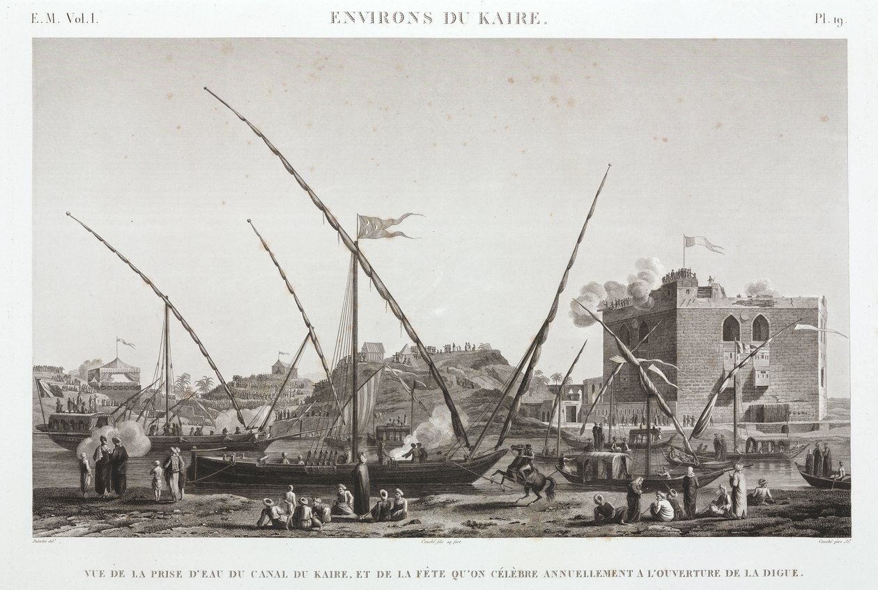 Feier zur jährlichen Öffnung des Deichs am Kairo-Kanal, Ägypten, ca. 1798 von Unbekannt
