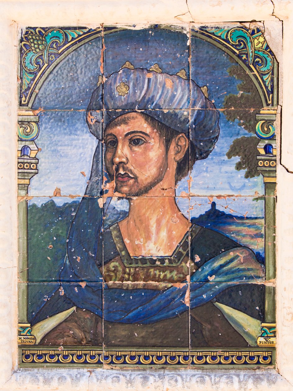 Keramikfliesenmalerei auf Casa del Rey Moro, dem Haus des Maurenkönigs, Ronda, Provinz Malaga, Spanien von Unbekannt