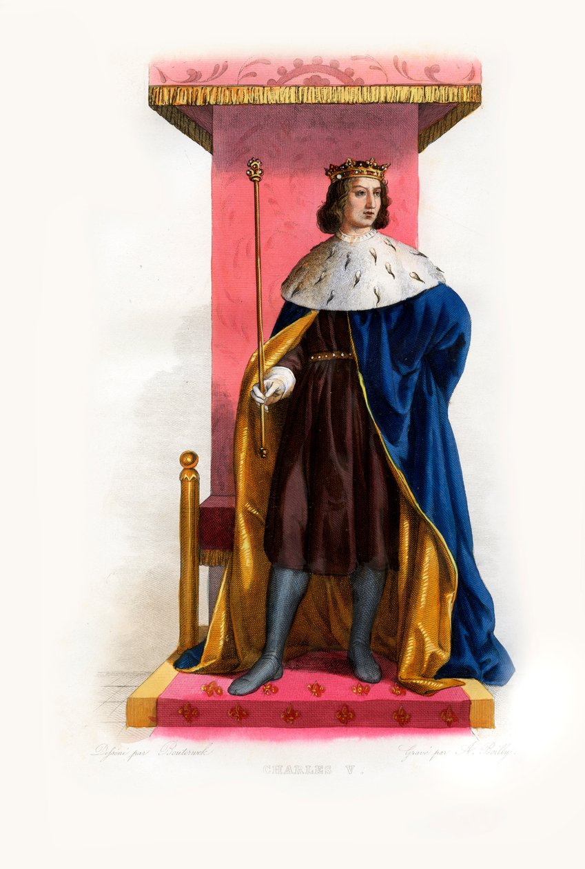 Karl V. von Frankreich genannt der Weise, c.1844 (Gravur) von Lancelot Volders