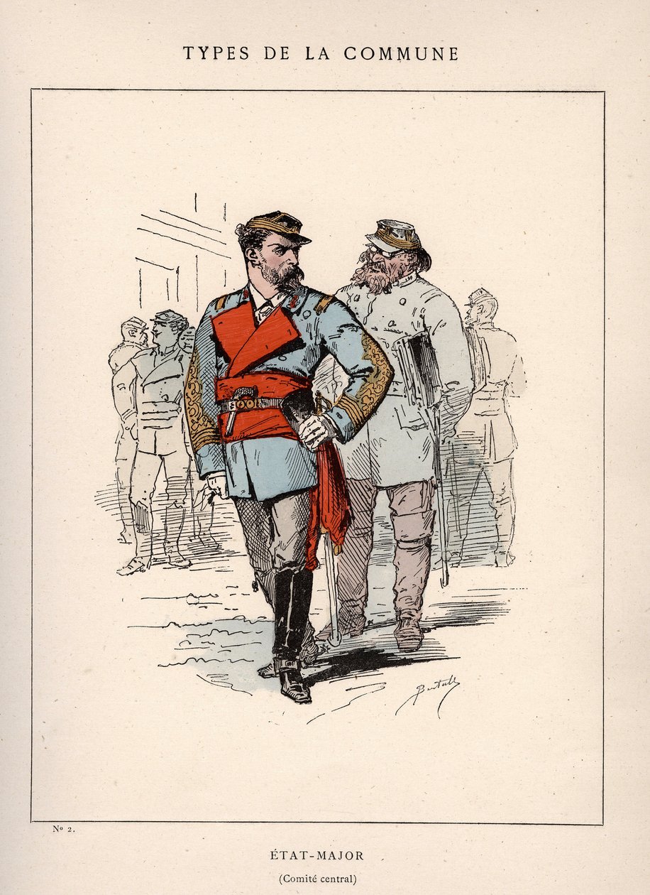 Kommune von Paris: Kostüm des ÉTAT-MAJOR (État major) in „Les Communeux“ von Unbekannter Künstler