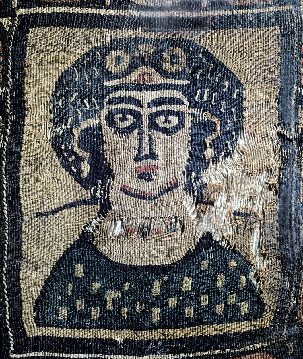Koptischer Stoff mit einem Porträt einer Frau von Leopold Blonder