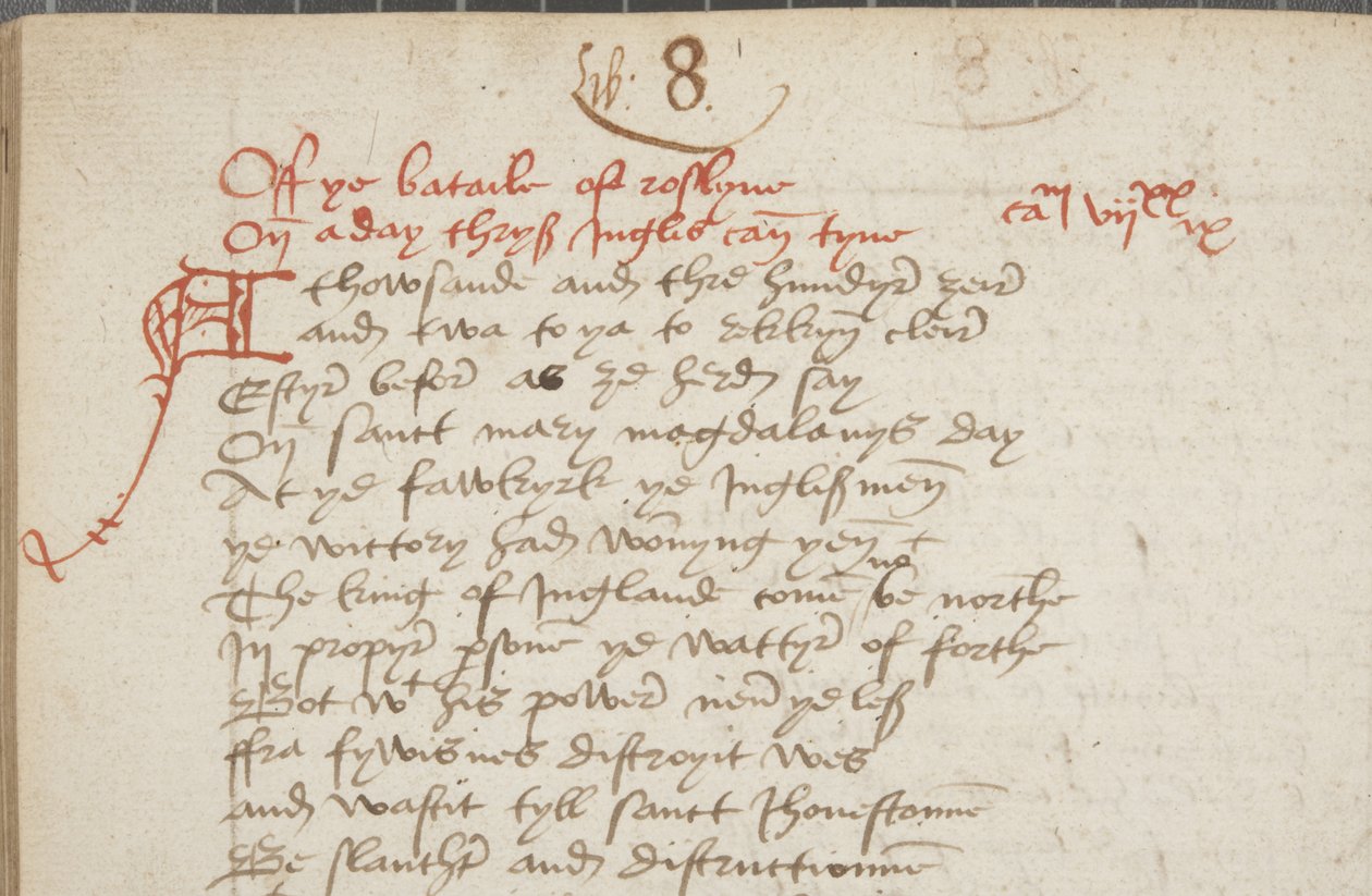 Kopie der Chronik von Andrew of Wyntoun, Fol 325 verso, (Detail), ca. 1550 von Unbekannt