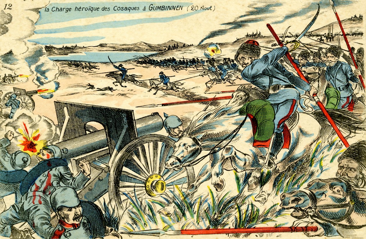 Kosakenangriff bei Gumbinnen, 20. August 1914 von Unbekannter Künstler