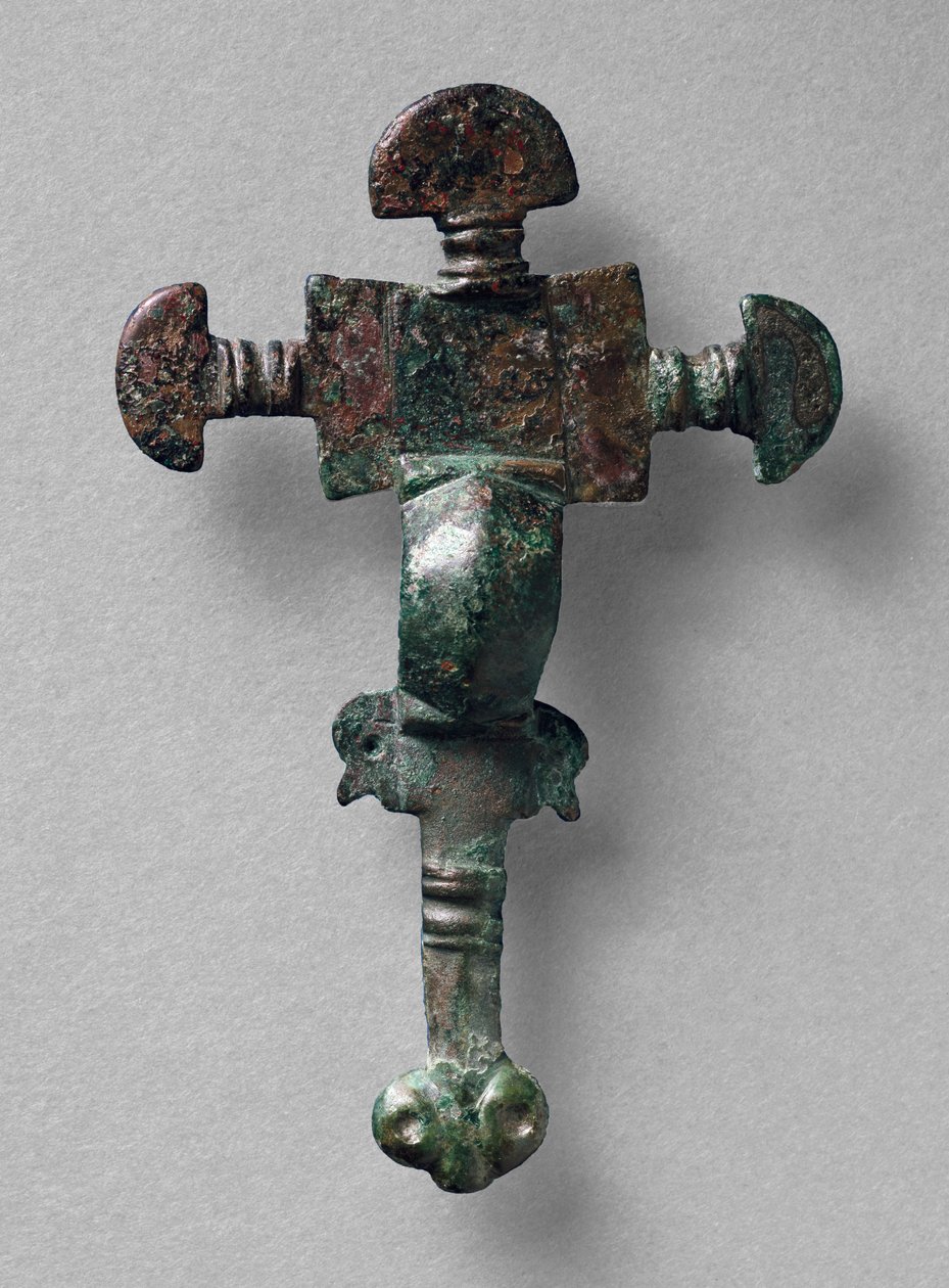 Kreuzförmige Brosche, aus Haslingfield, Cambridgeshire, angelsächsisch von Unbekannt