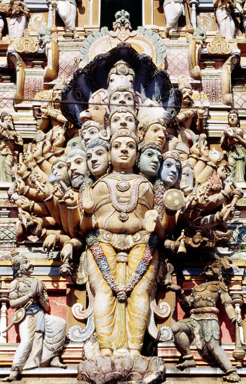 Dekoratives Detail eines Hindu-Tempels, Colombo, Sri Lanka von Benjamin Baud