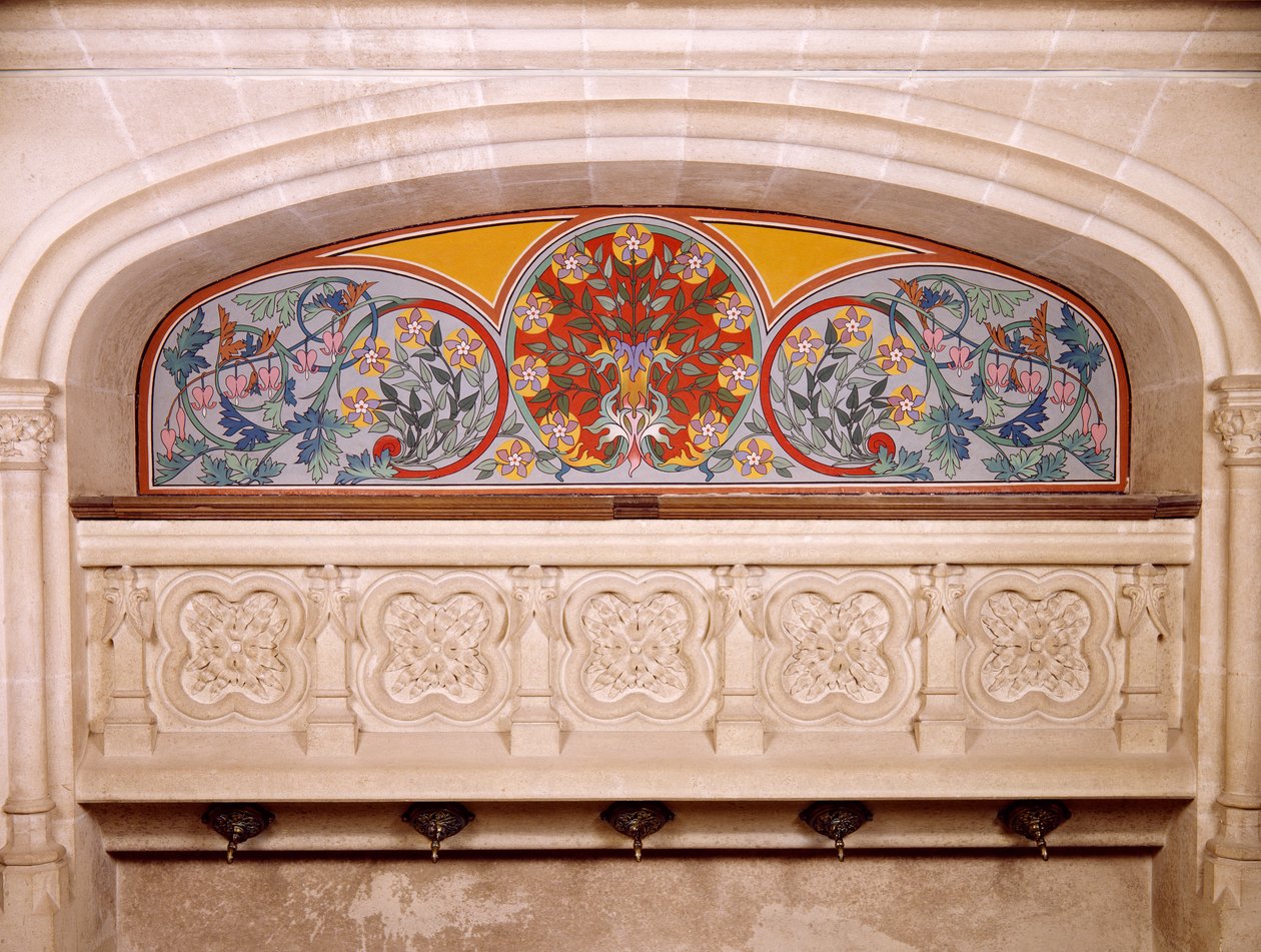 (Detail) der Dekoration des Château de Roquetaillade, Frankreich von Benjamin Baud