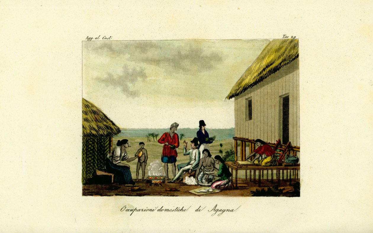 Hausarbeiten der Chamorro-Frauen von Agana (Hagatna), Guam von Unbekannt