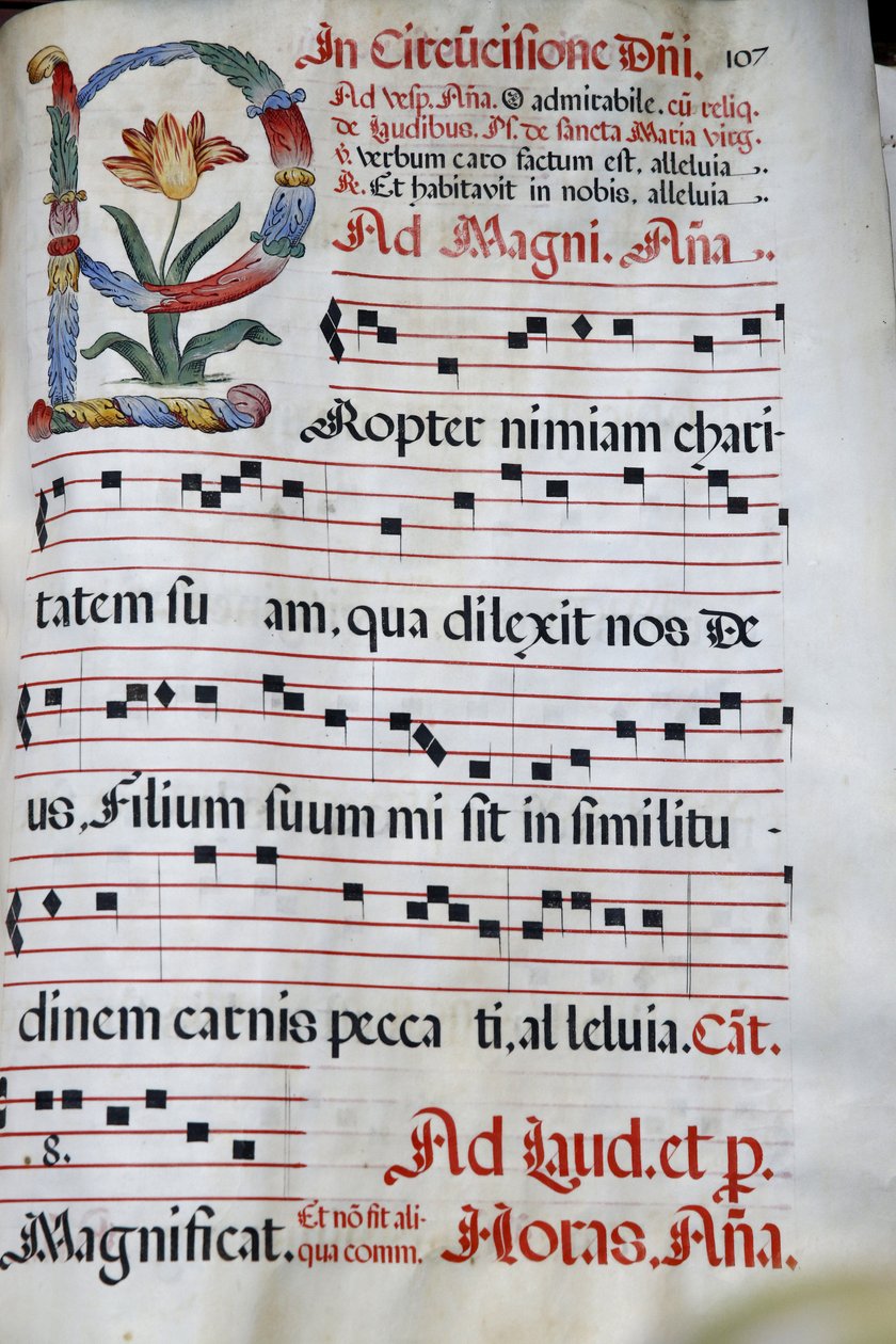 Domus Galilaeae oder Haus von Galiläa, betrieben von der katholischen Organisation Neokatechumenaler Weg, Antiphonar, Die Beschneidung Jesu, Berg der Seligpreisungen, Israel von Unbekannt