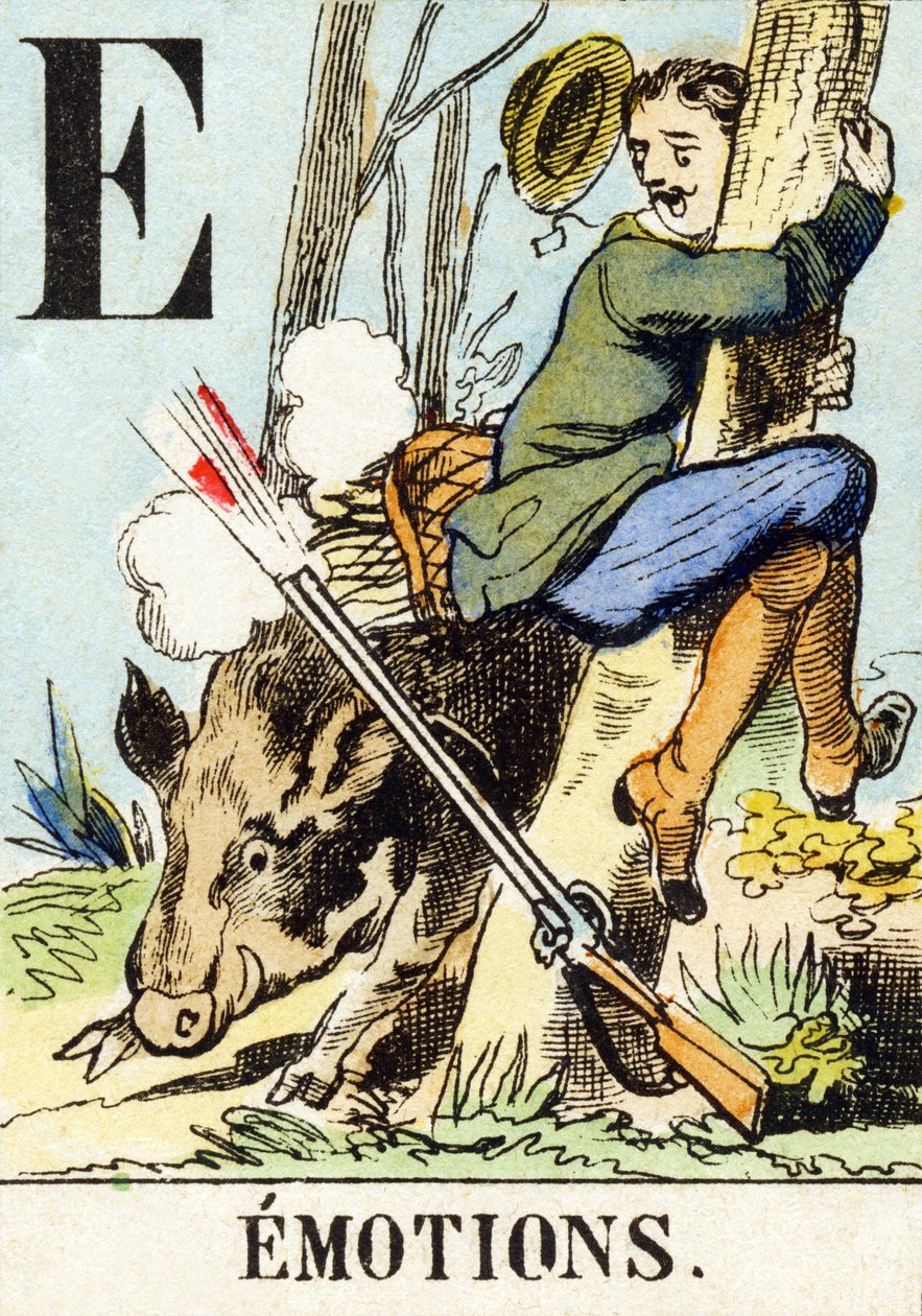 E : Emotionen - Das Jagdalphabet, ca. 1890 (Gravur) von Unbekannt