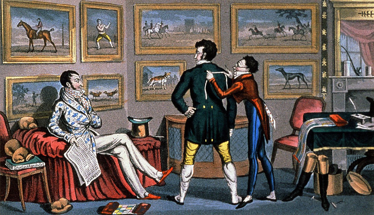 Englische Dandys beim Schneider von Unbekannter Künstler