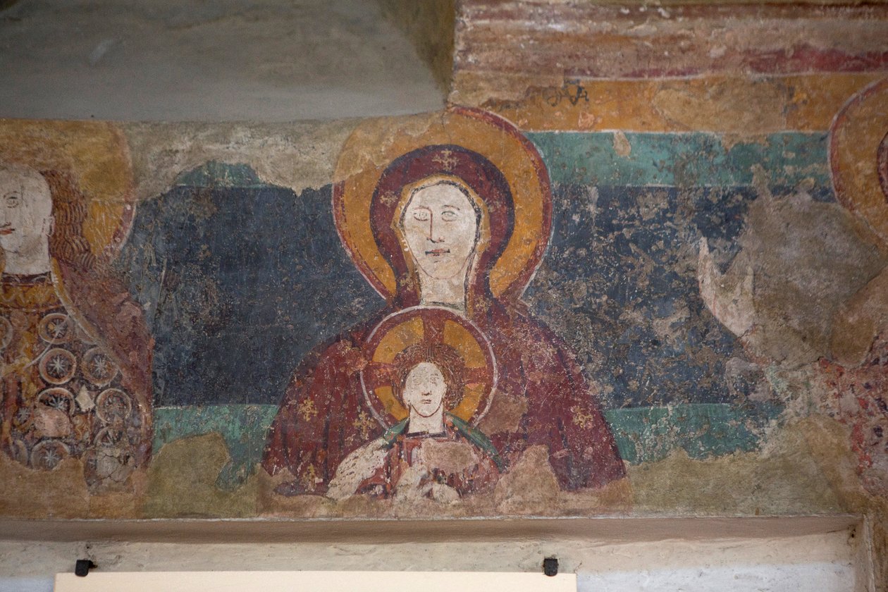 Fresko in der Kirche Santa Maria Assunta, Arqua Petrarca, Venetien, Italien von Unbekannt
