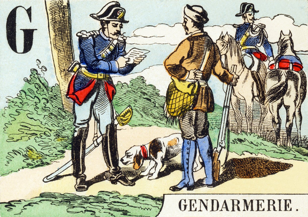 G: Gendarmerie - Das Jagd-Alphabet, ca. 1890 von Unbekannt
