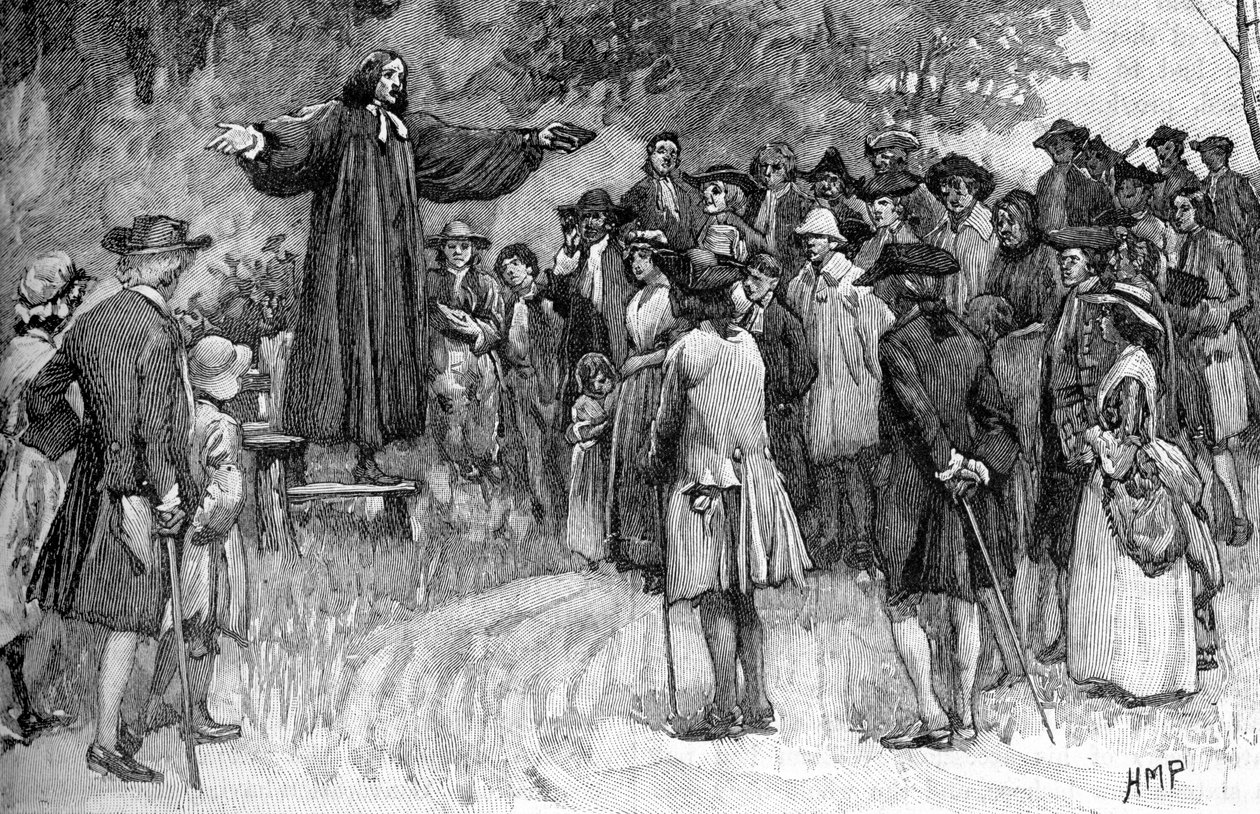 George Whitefield predigt in den Kolonien von Unbekannter Künstler