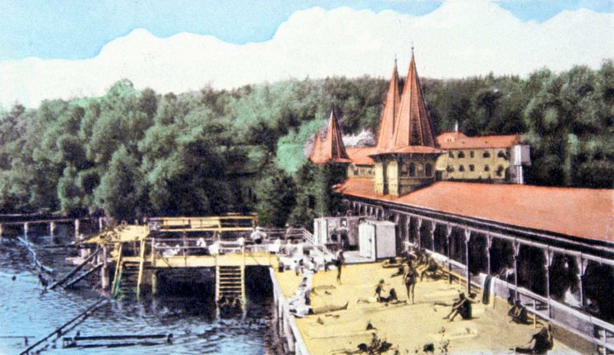 Thermalsee Hévíz, Ungarn, ca. 1920 (Postkarte) von Unbekannter Künstler